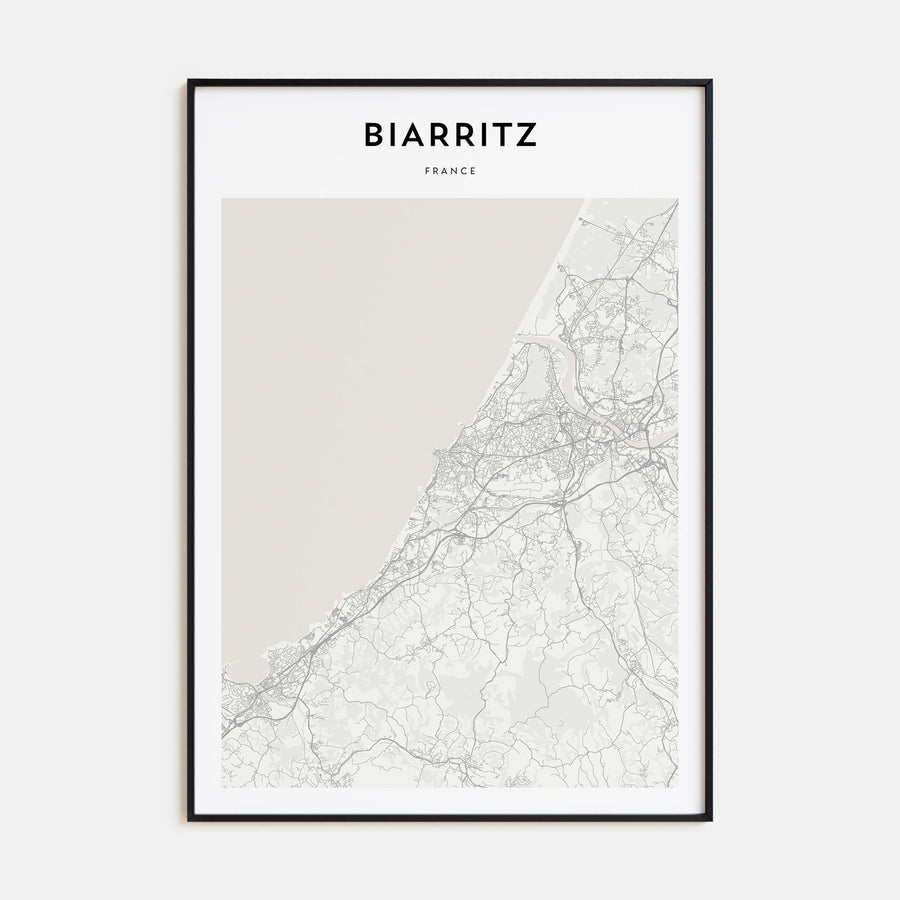 Biarritz Map Portrait Poster