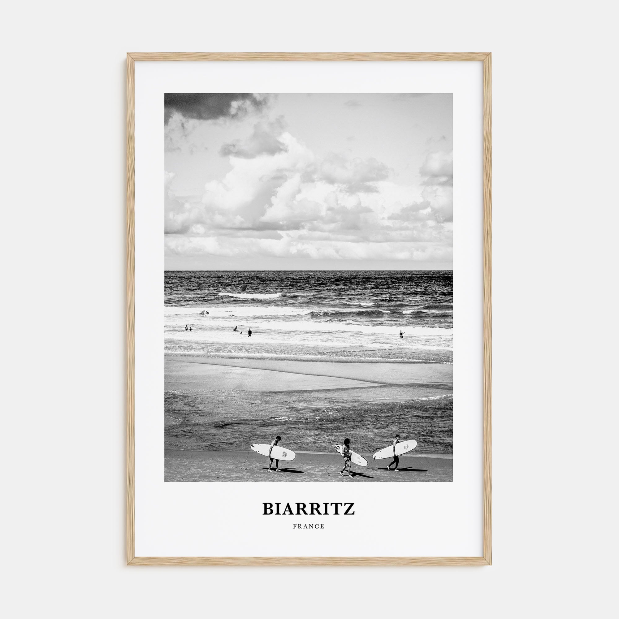 Biarritz Portrait B&W Poster