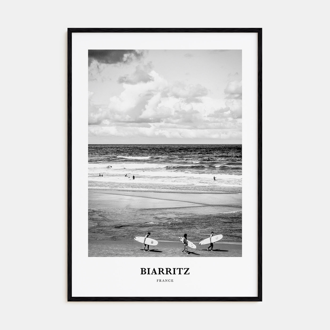 Biarritz Portrait B&W Poster
