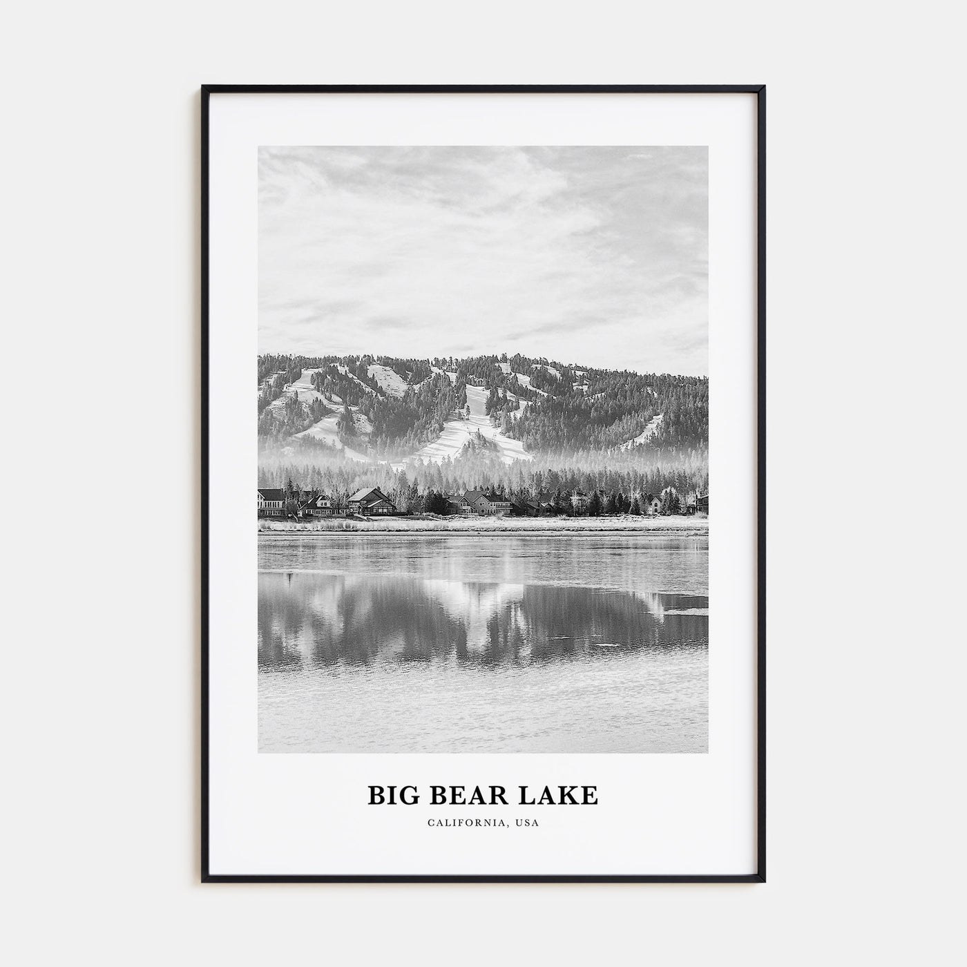Big Bear Lake Portrait B&W No 2 Poster