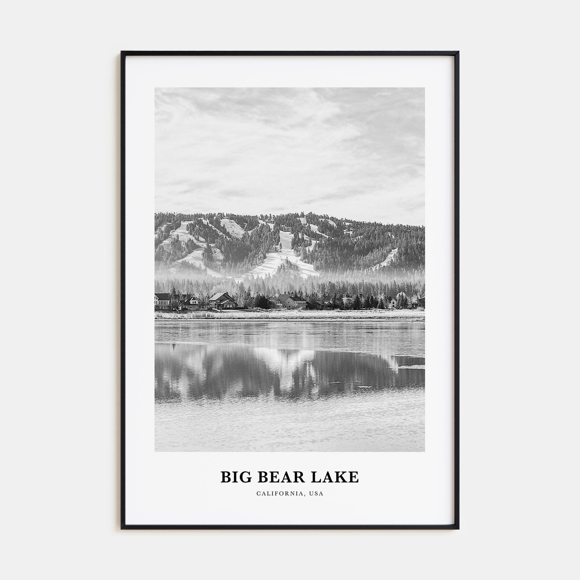 Big Bear Lake Portrait B&W No 2 Poster