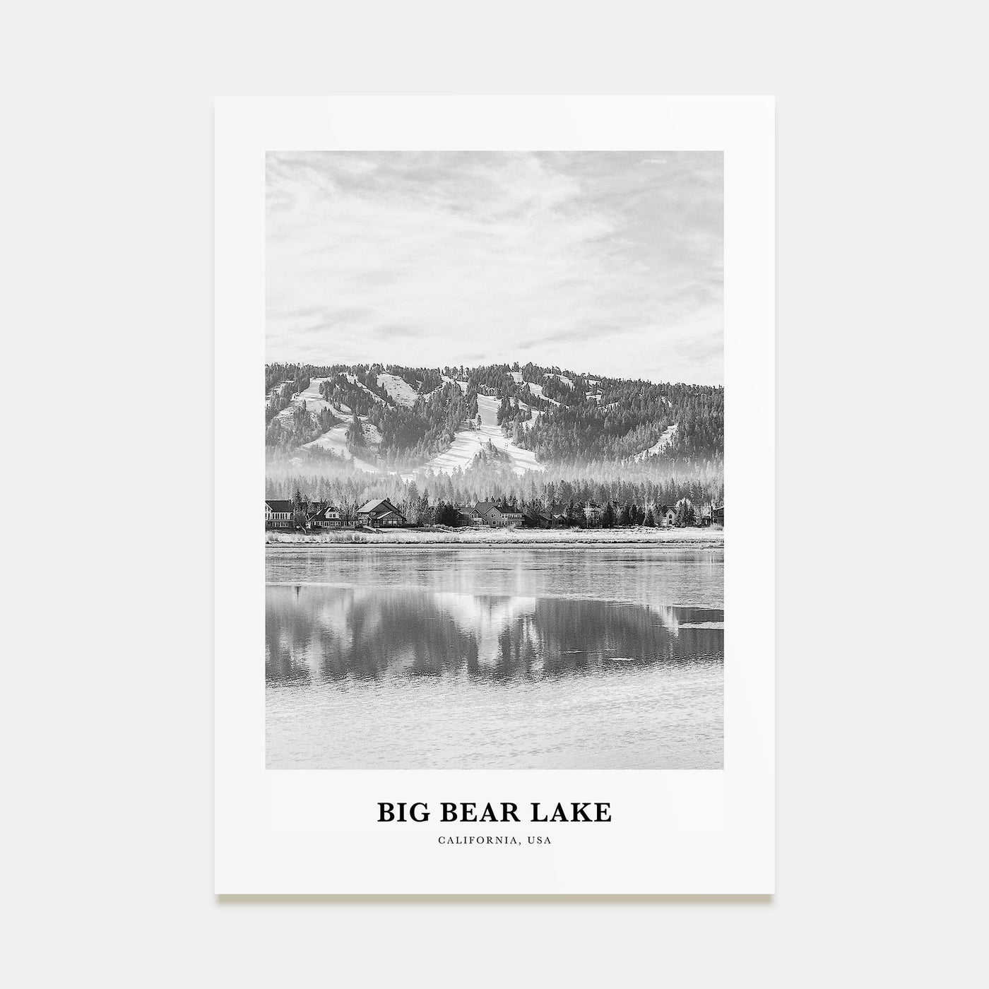 Big Bear Lake Portrait B&W No 2 Poster