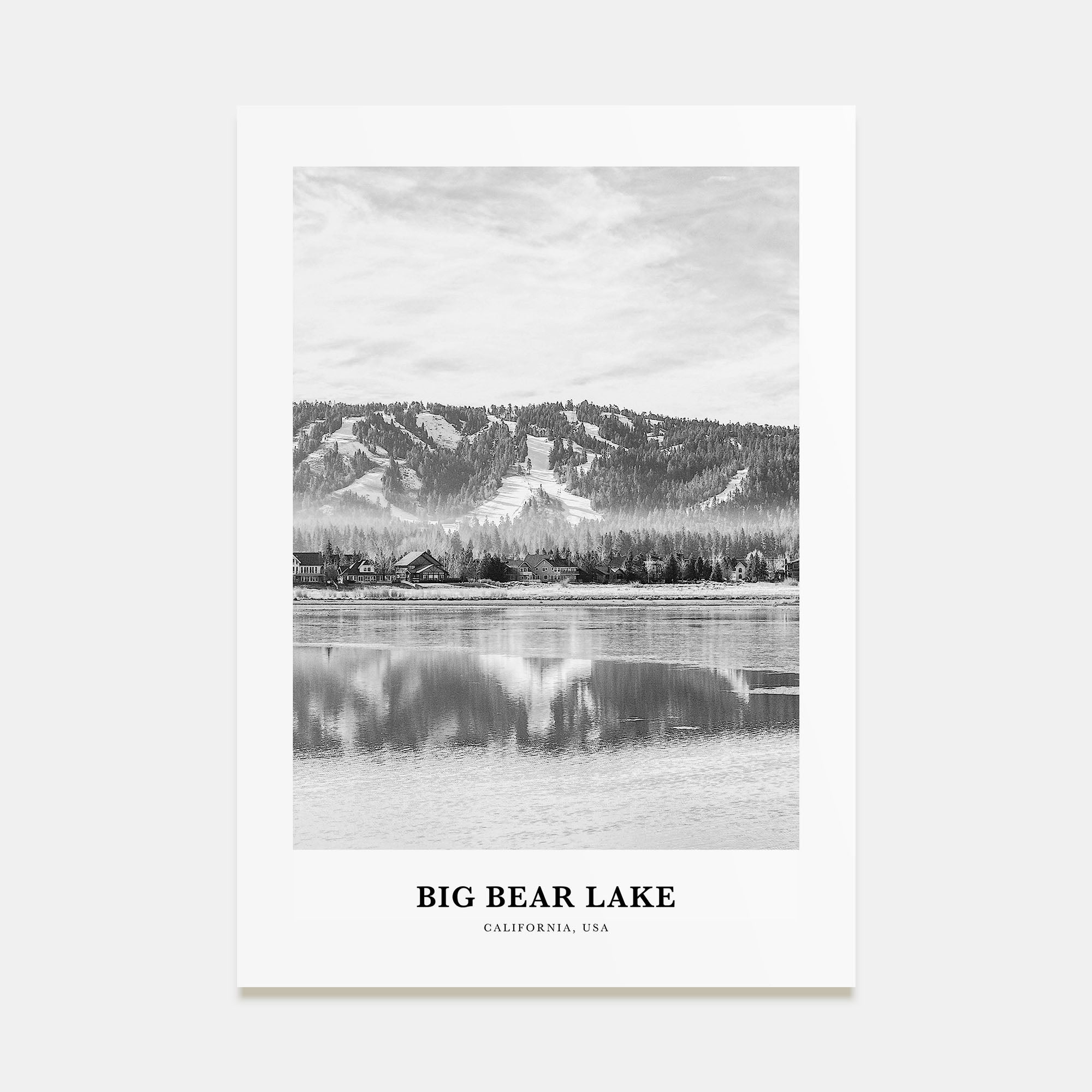 Big Bear Lake Portrait B&W No 2 Poster