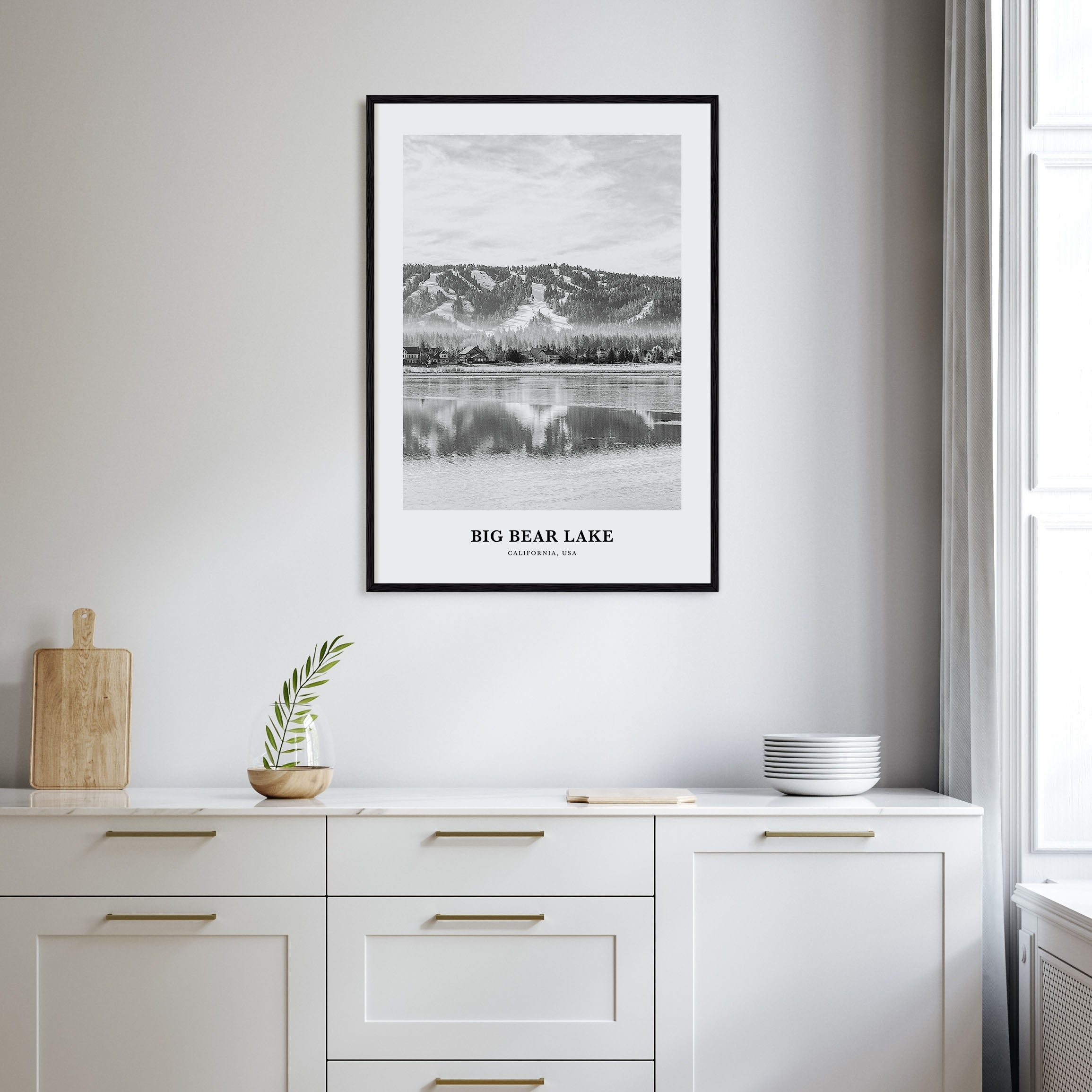 Big Bear Lake Portrait B&W No 2 Poster