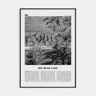 Big Bear Lake Travel B&W No 2 Poster