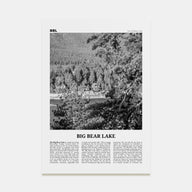 Big Bear Lake Travel B&W No 2 Poster