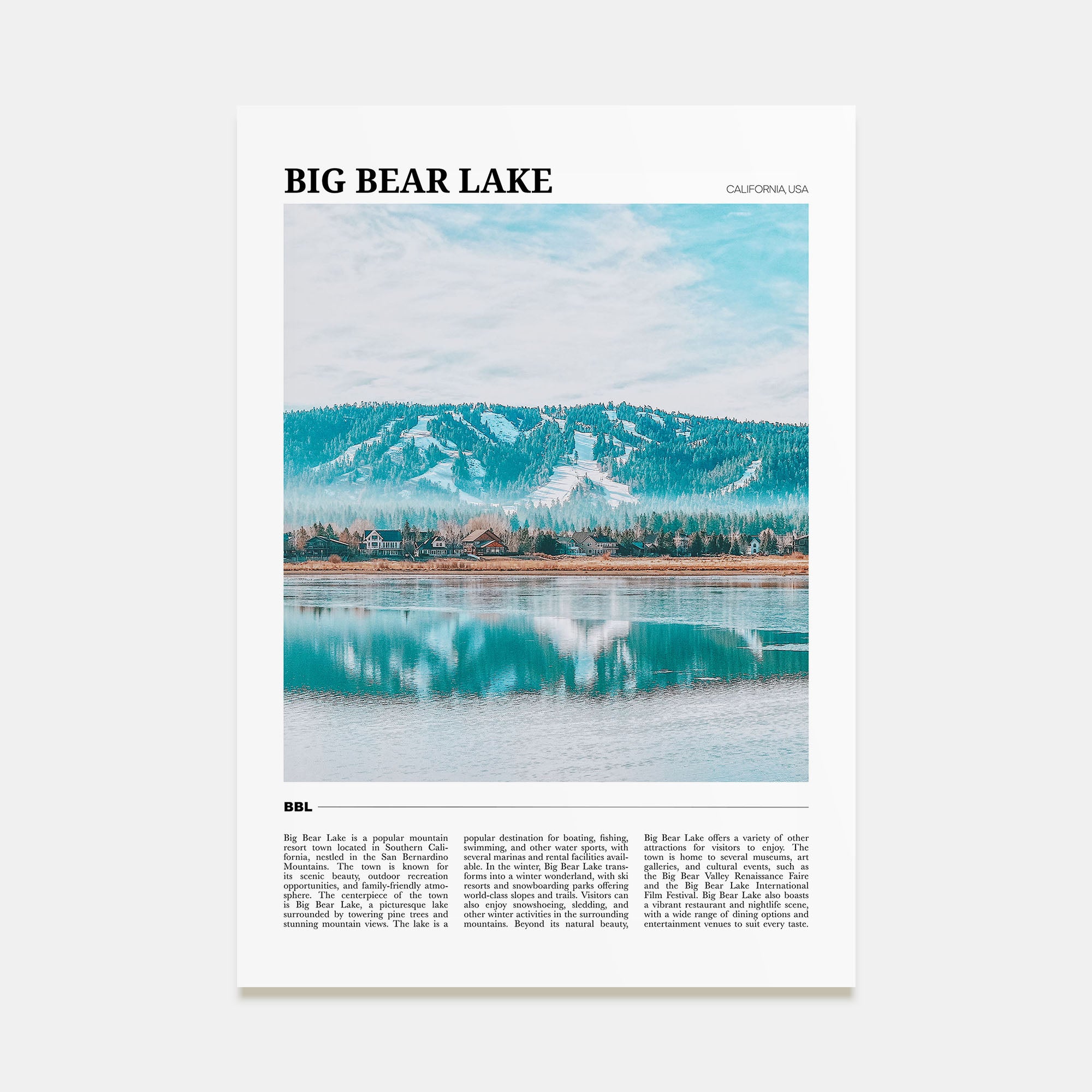 Big Bear Lake Travel Color Poster