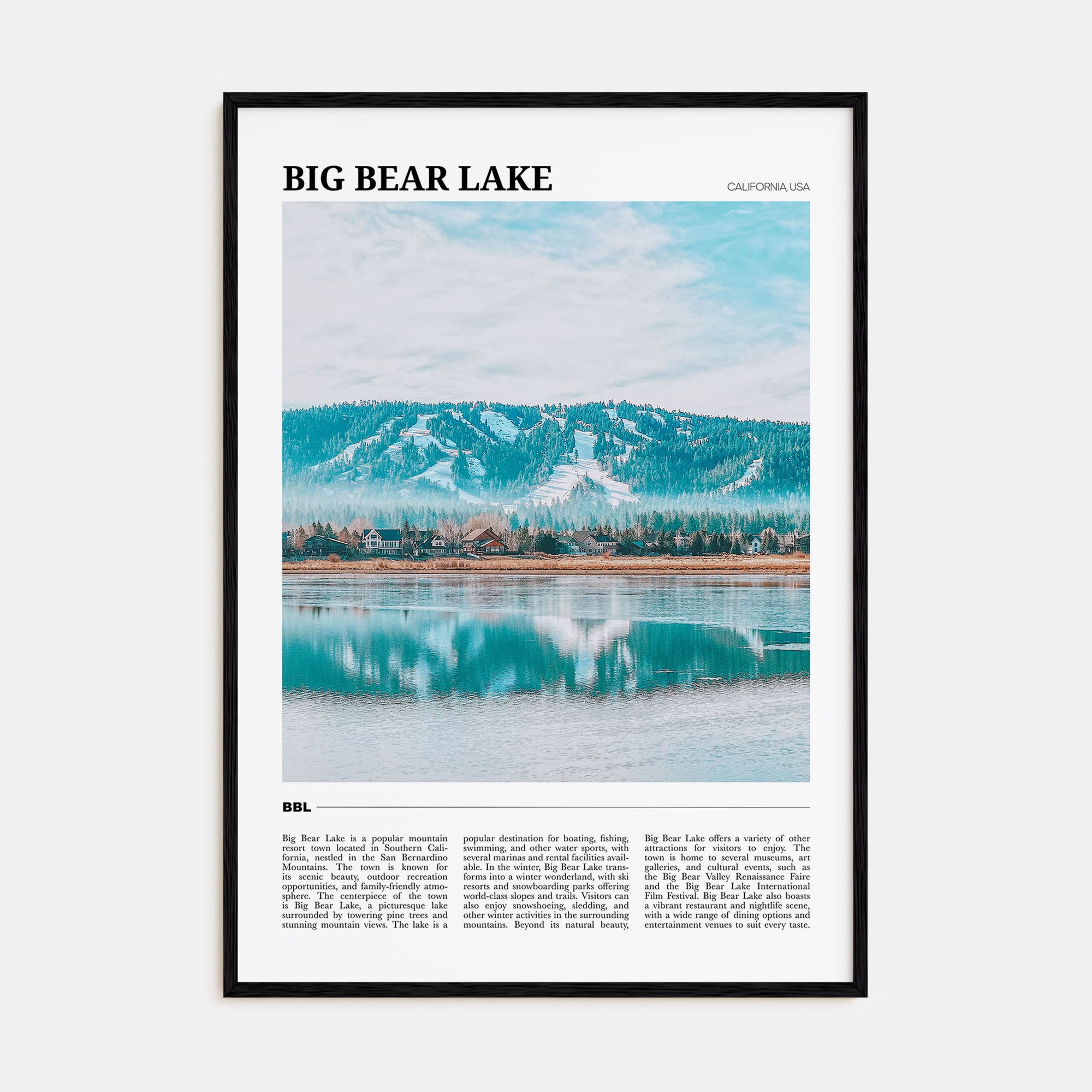 Big Bear Lake Travel Color Poster