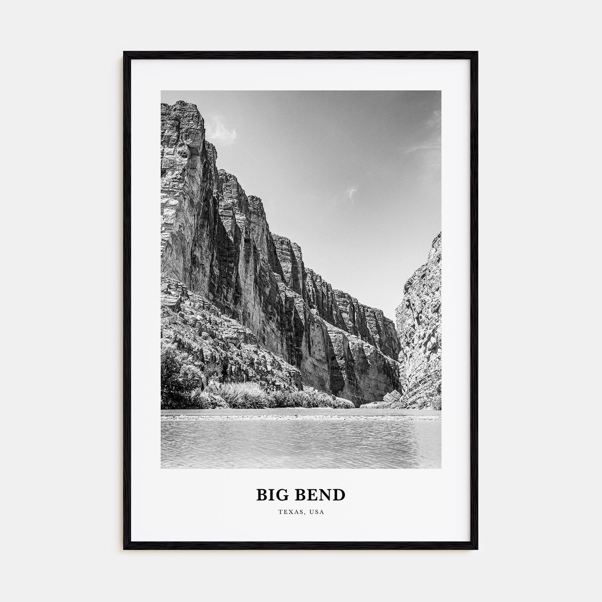 Big Bend National Park Portrait B&W Poster