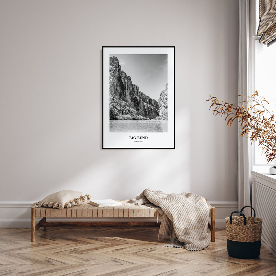 Big Bend National Park Portrait B&W Poster