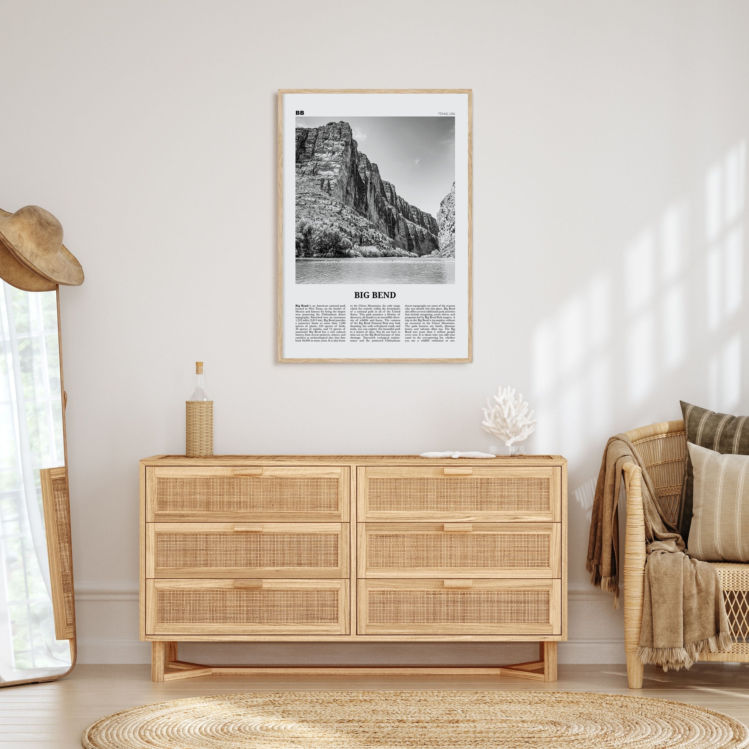 Big Bend National Park Travel B&W Poster