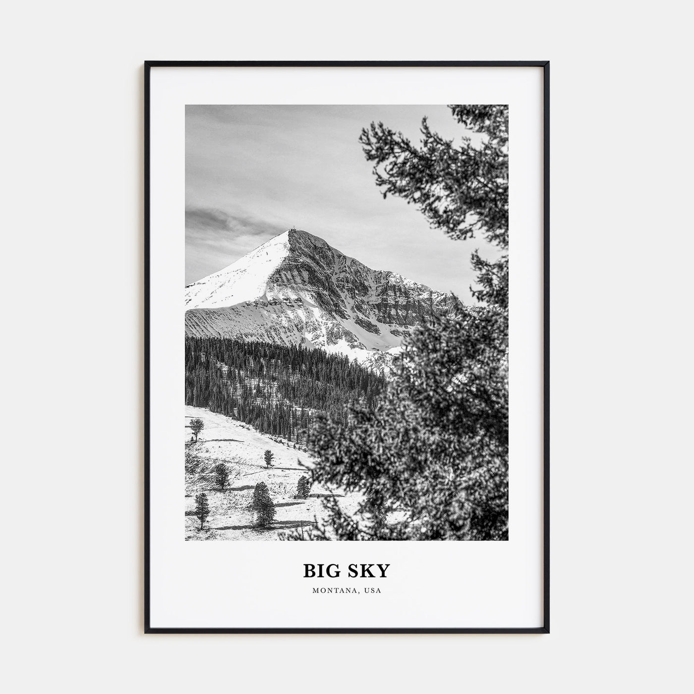 Big Sky Portrait B&W Poster