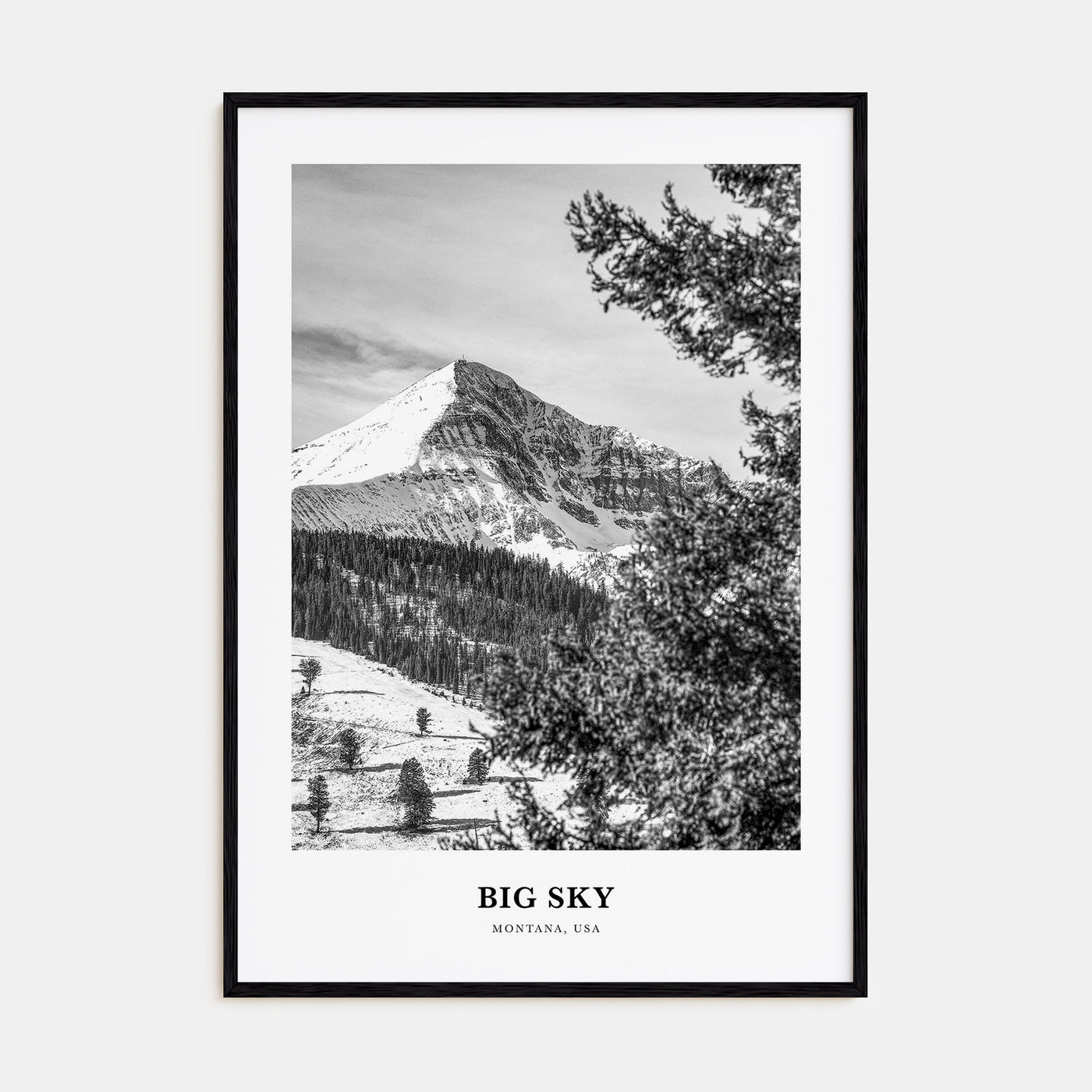 Big Sky Portrait B&W Poster