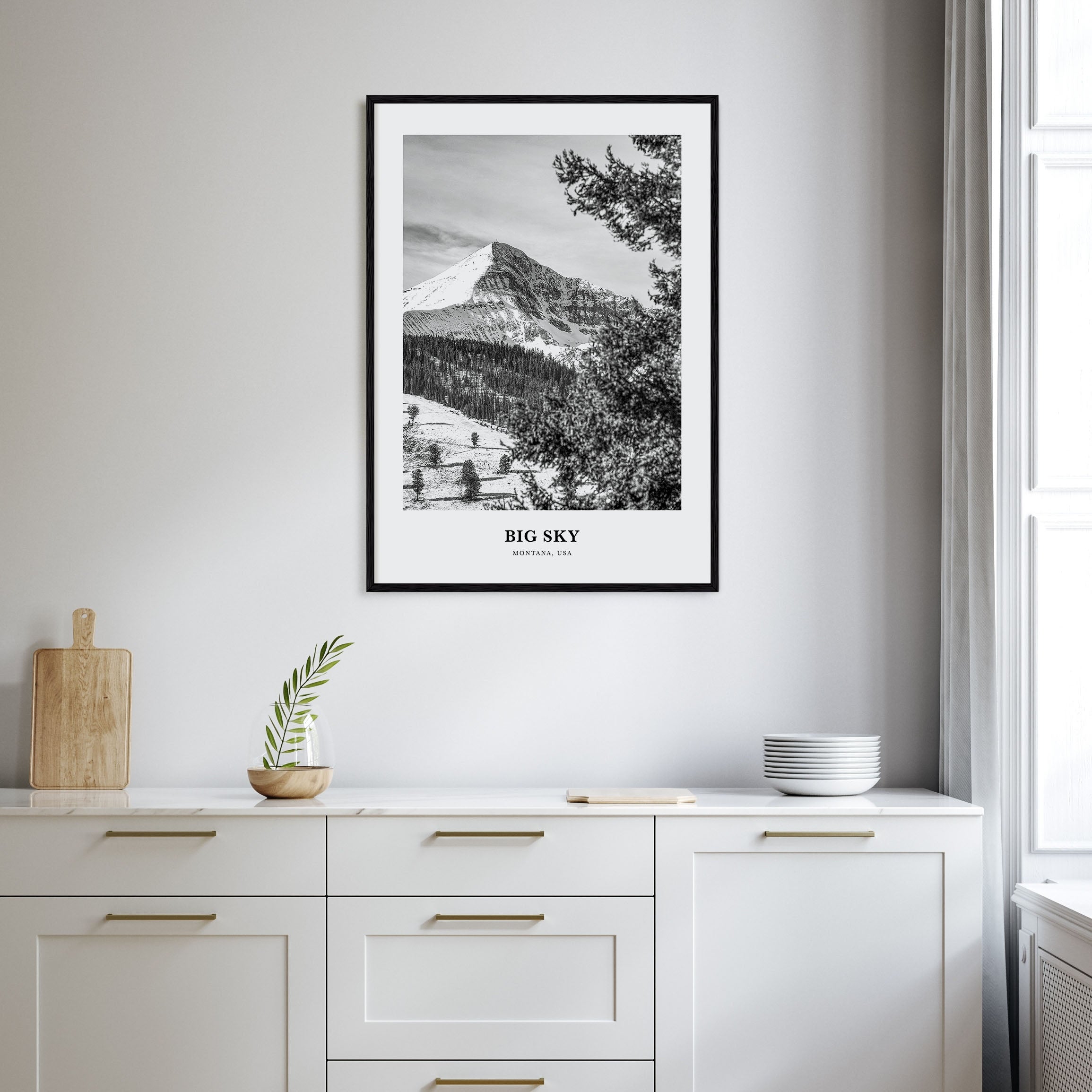 Big Sky Portrait B&W Poster