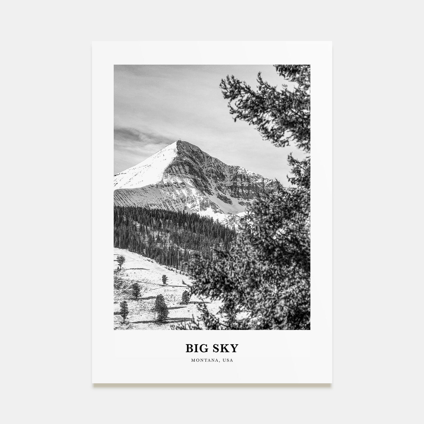 Big Sky Portrait B&W Poster