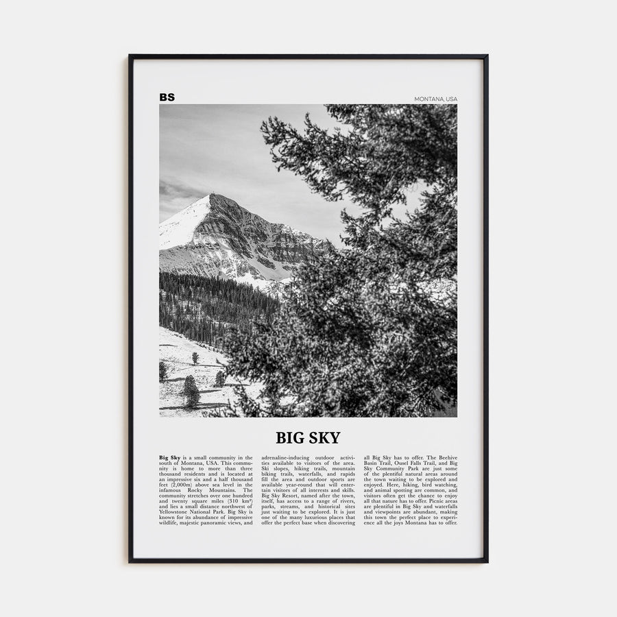 Big Sky Travel B&W Poster