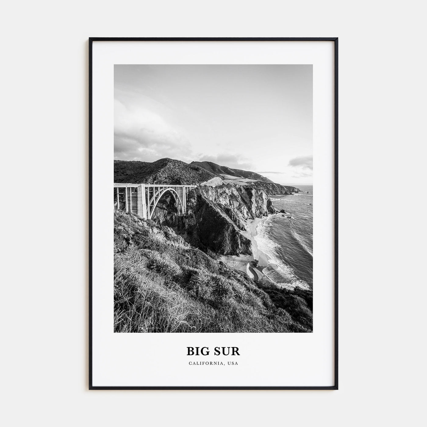 Big Sur Portrait B&W No 2 Poster