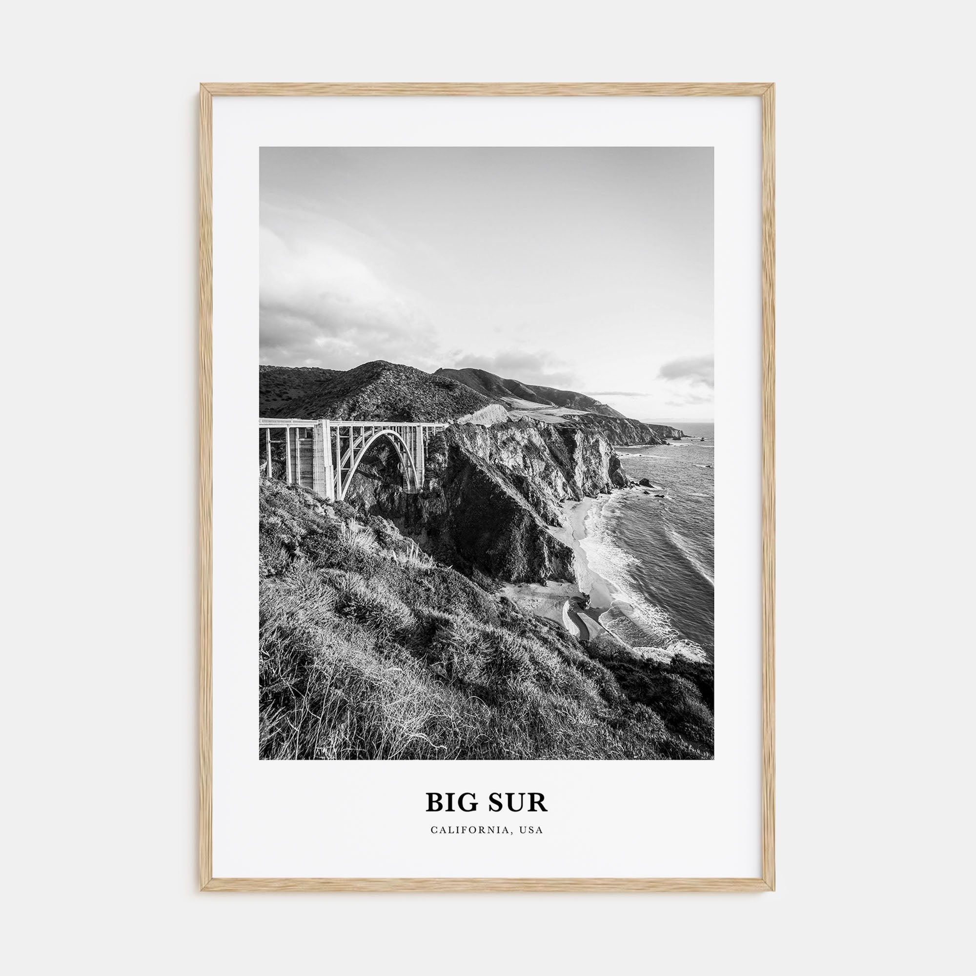 Big Sur Portrait B&W No 2 Poster