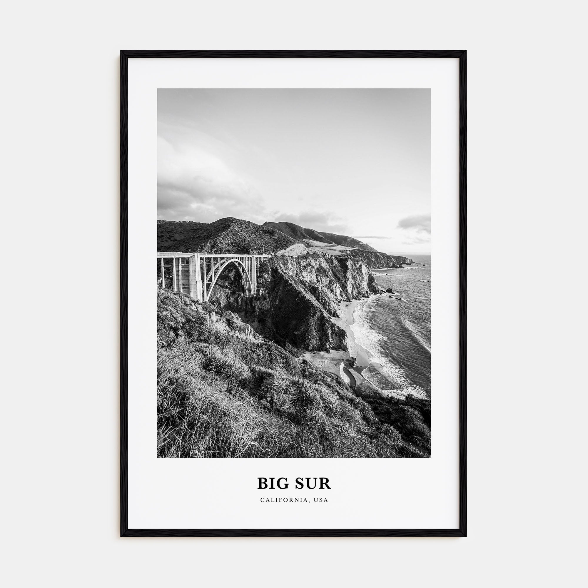 Big Sur Portrait B&W No 2 Poster