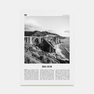 Big Sur Travel B&W No 1 Poster