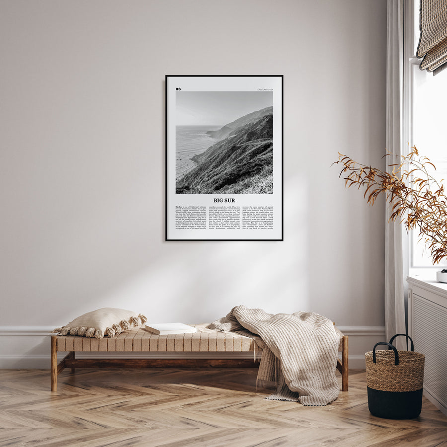 Big Sur Travel B&W No 2 Poster