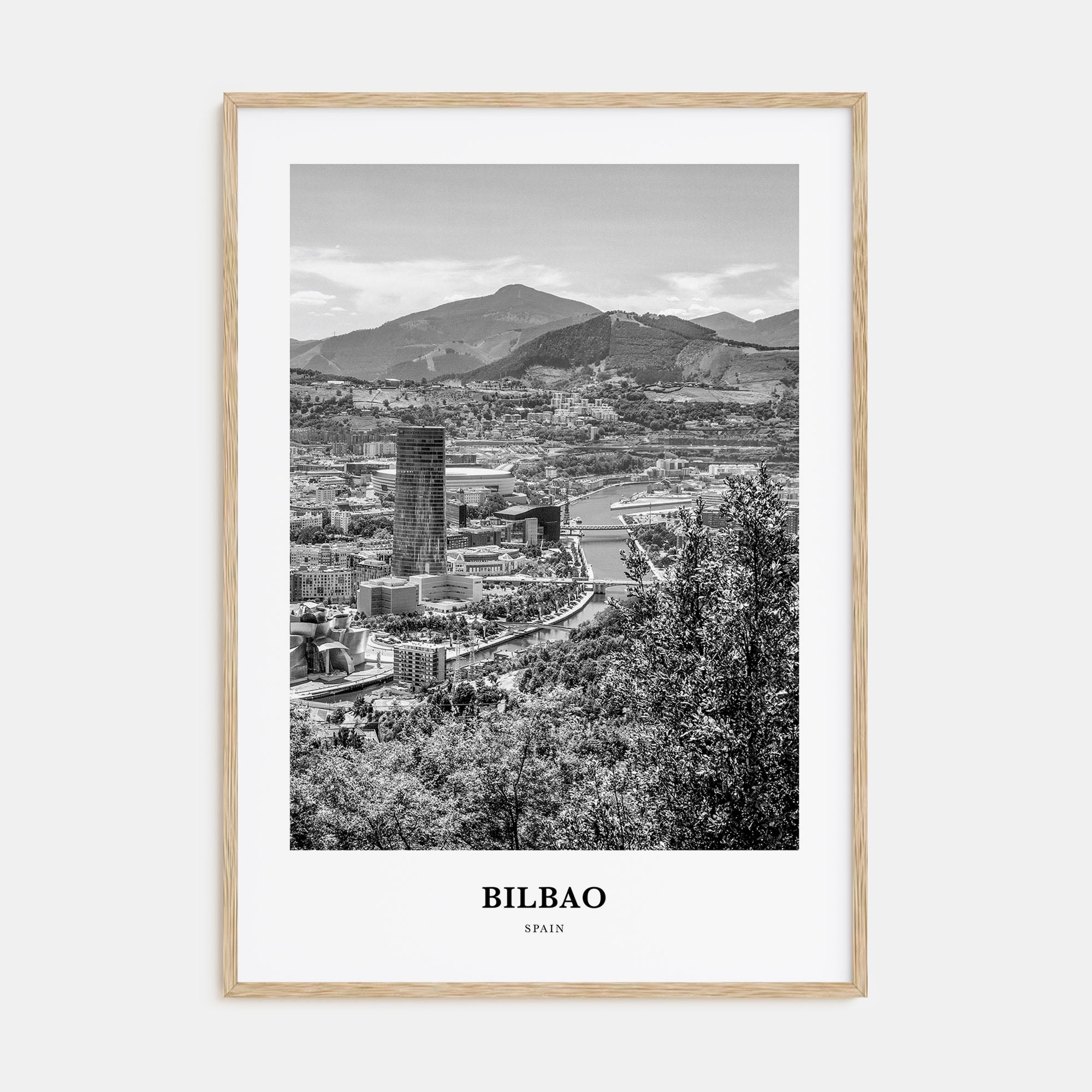 Bilbao Portrait B&W Poster