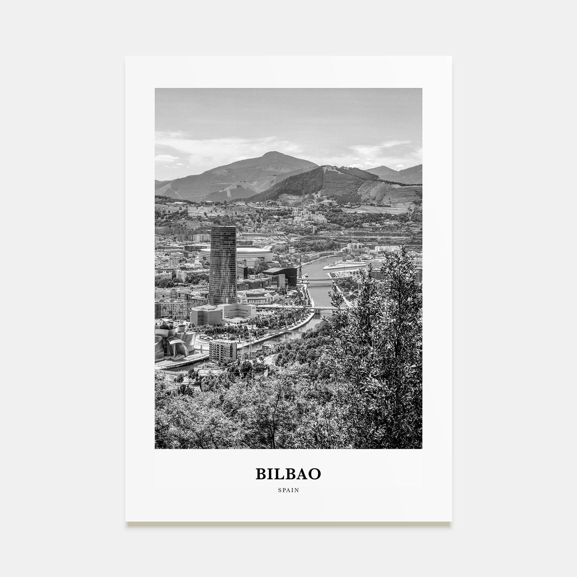 Bilbao Portrait B&W Poster