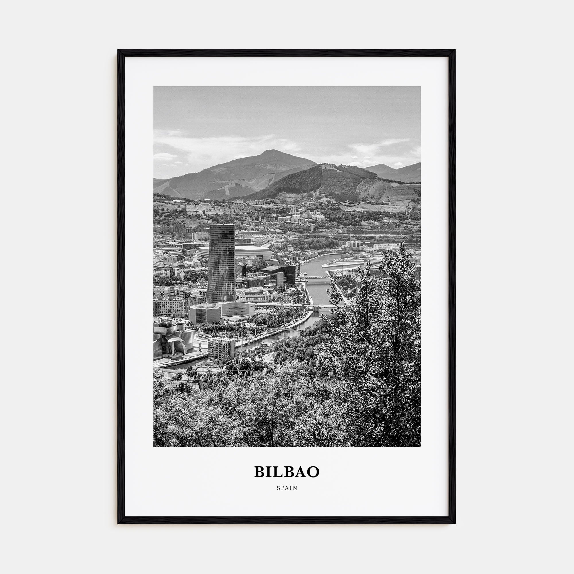Bilbao Portrait B&W Poster