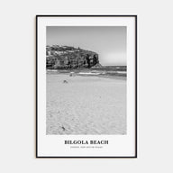 Bilgola Beach Portrait B&W Poster