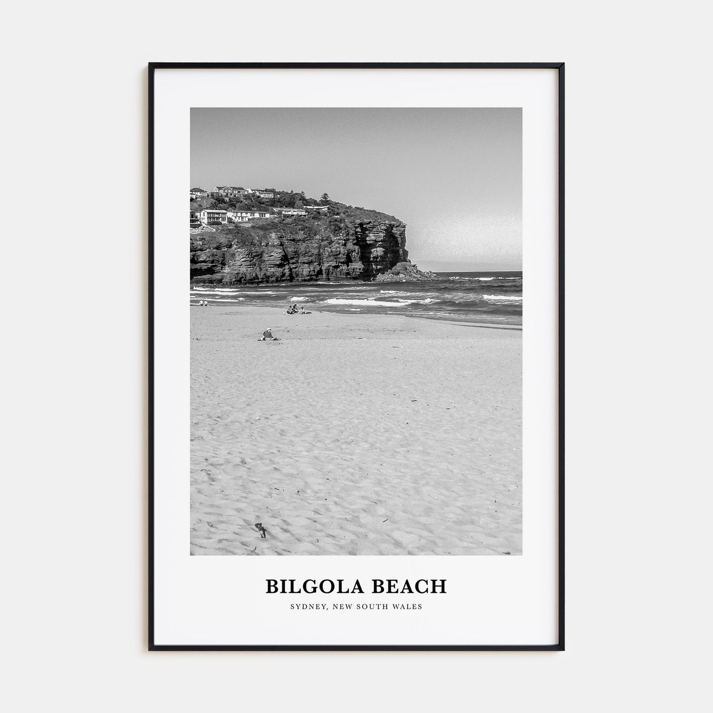 Bilgola Beach Portrait B&W Poster