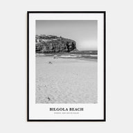 Bilgola Beach Portrait B&W Poster