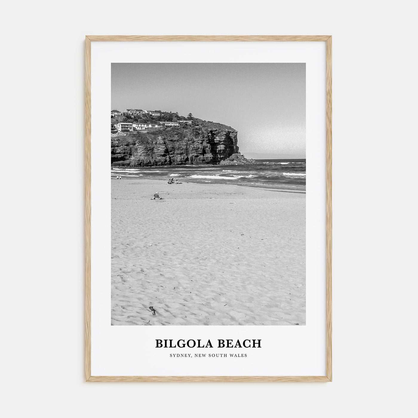 Bilgola Beach Portrait B&W Poster