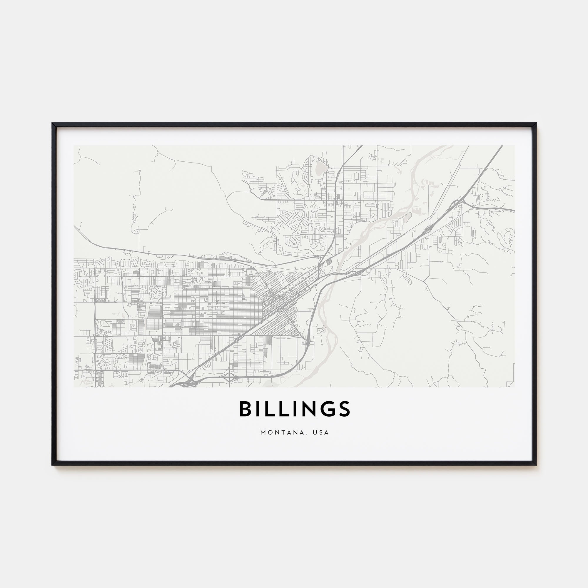 Billings Map Landscape Poster