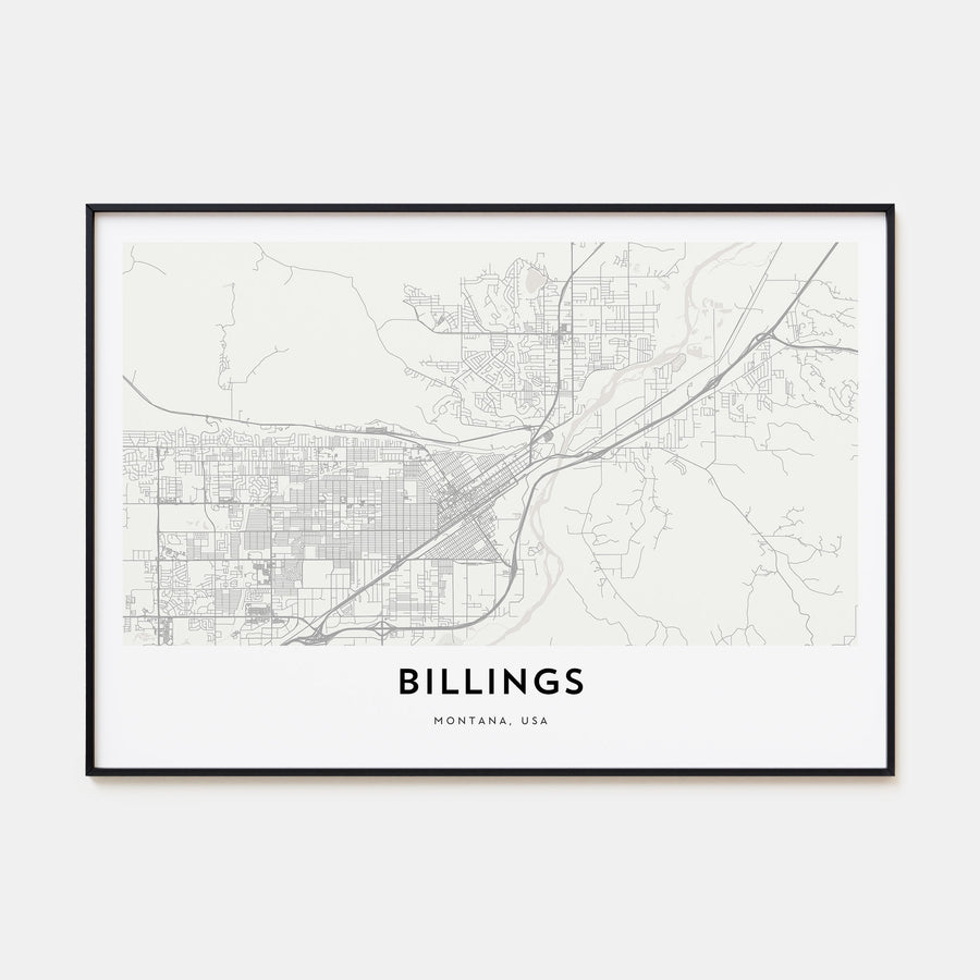 Billings Map Landscape Poster