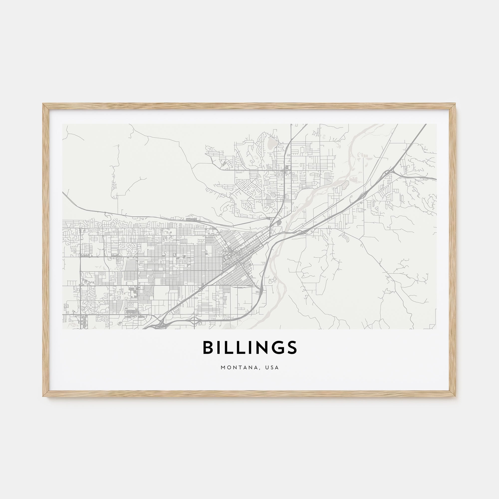 Billings Map Landscape Poster