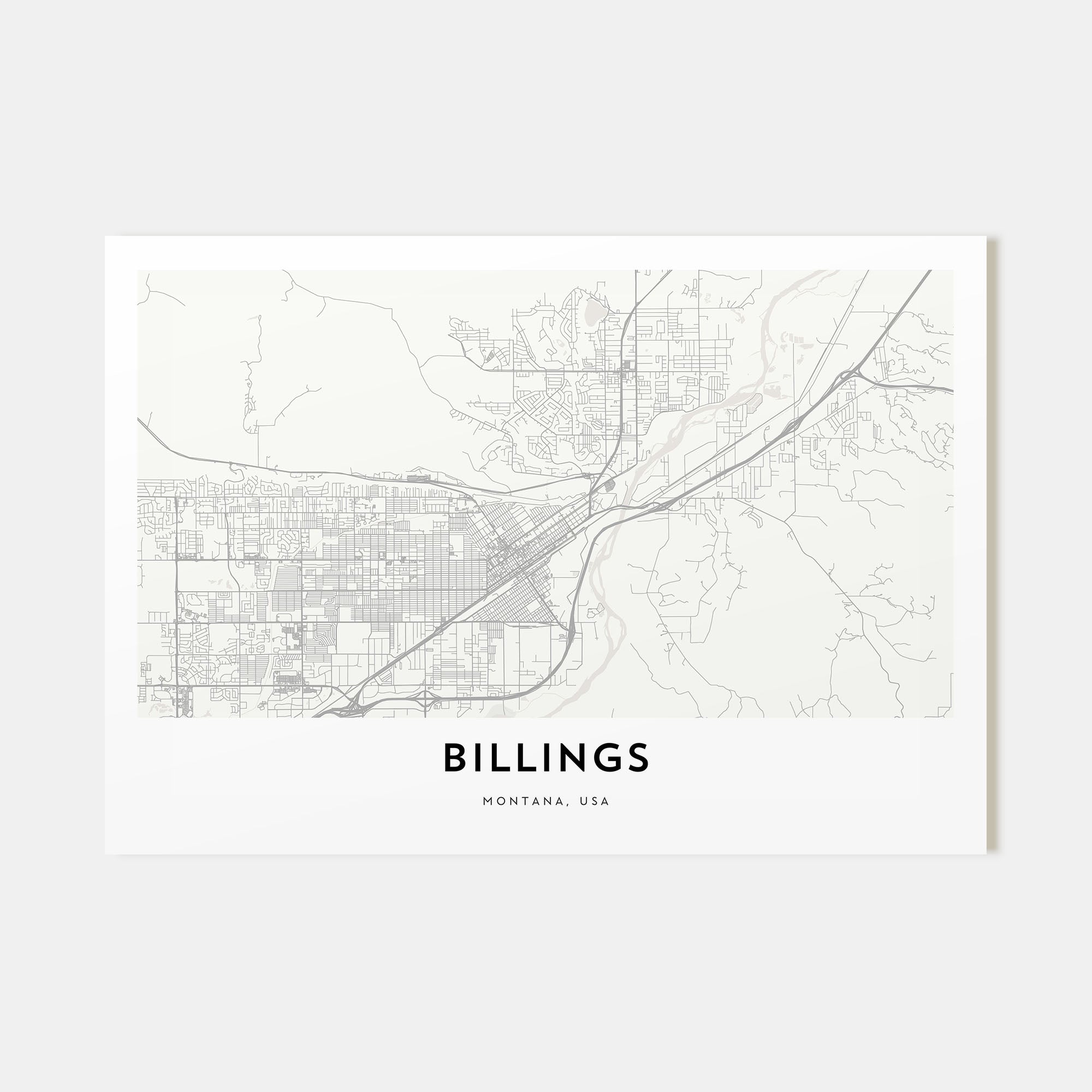 Billings Map Landscape Poster