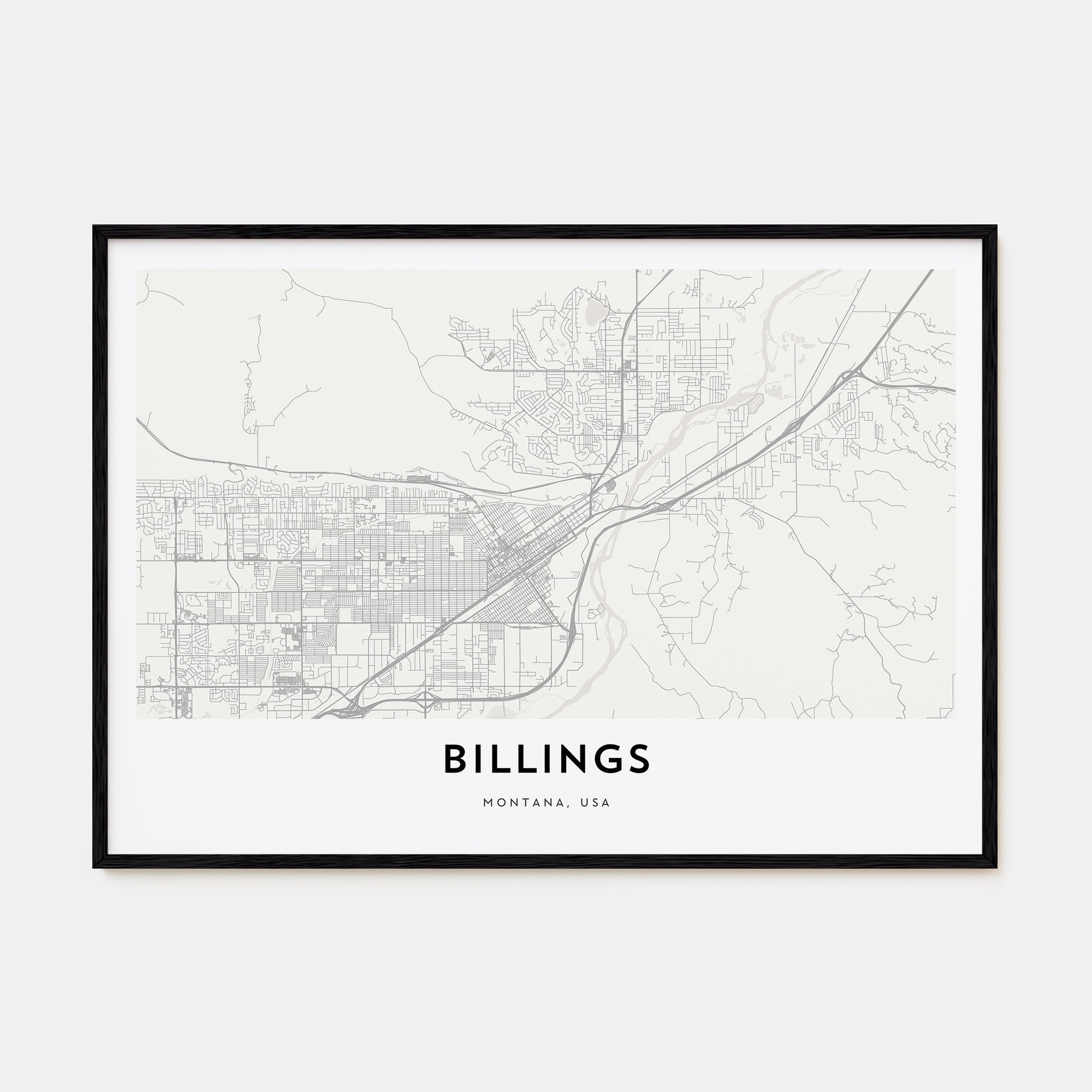 Billings Map Landscape Poster