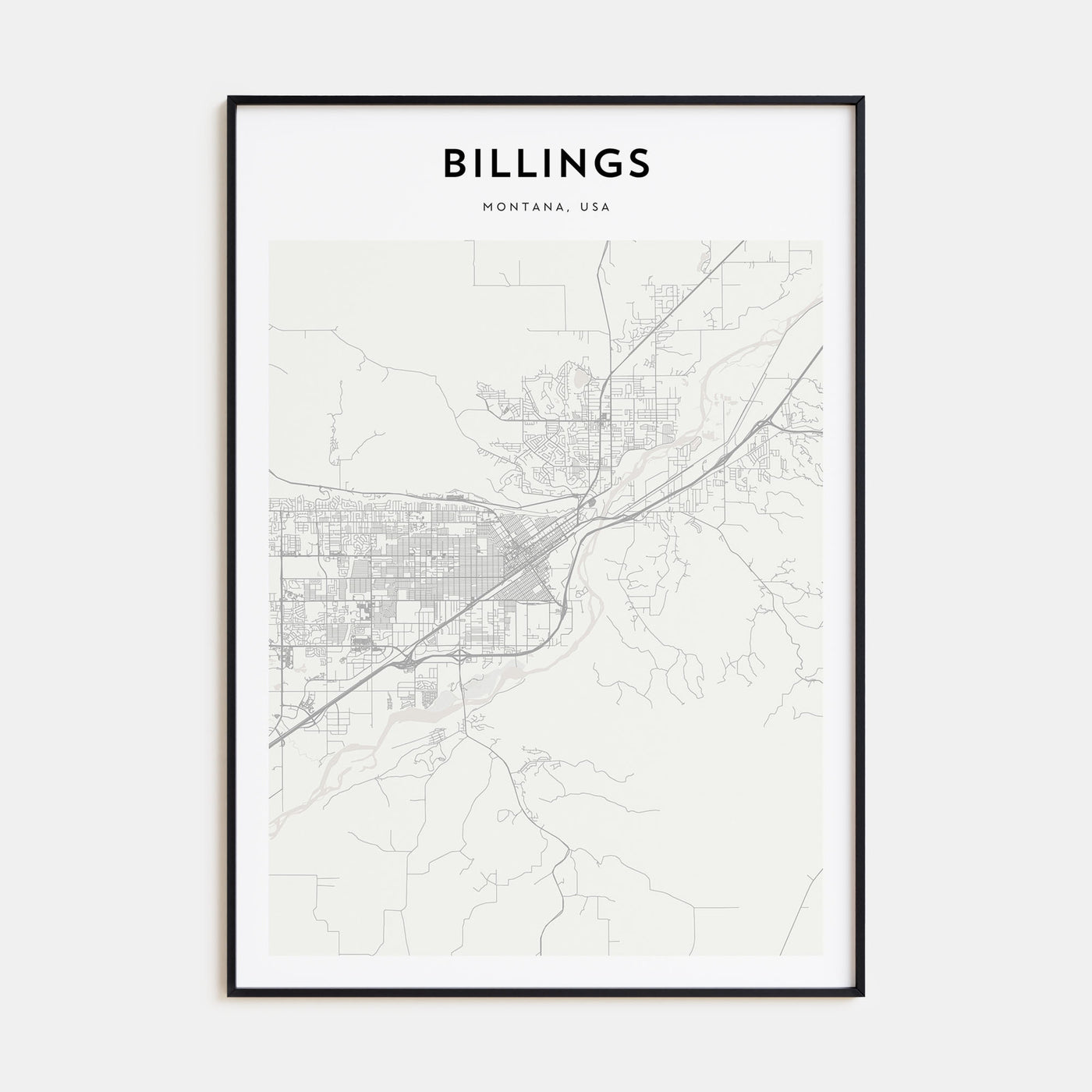 Billings Map Portrait Poster