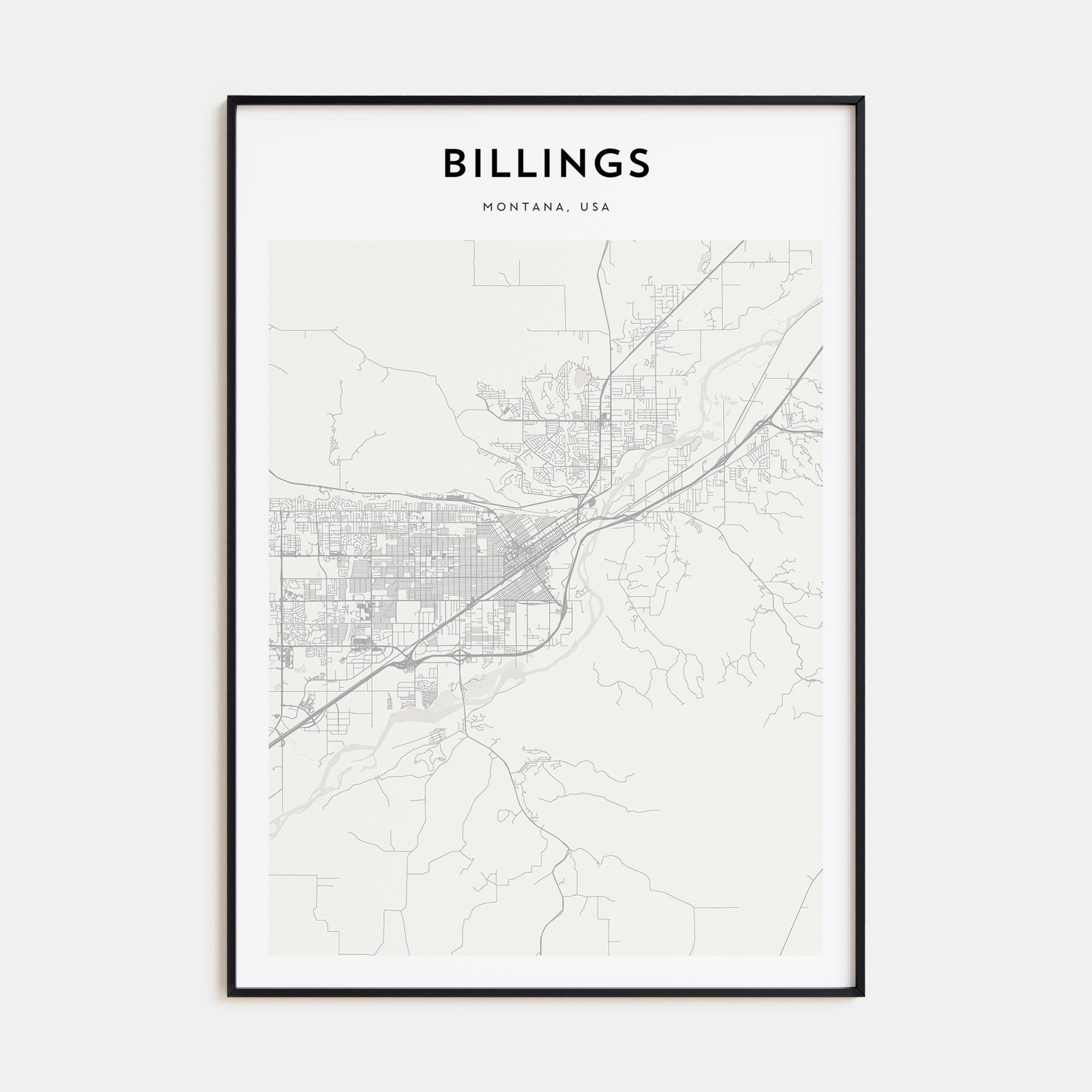 Billings Map Portrait Poster