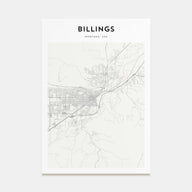 Billings Map Portrait Poster