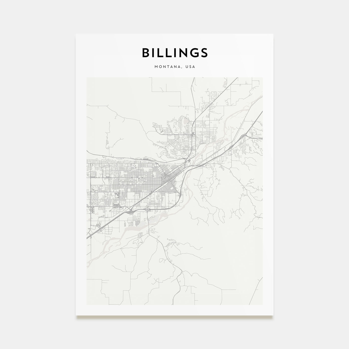 Billings Map Portrait Poster
