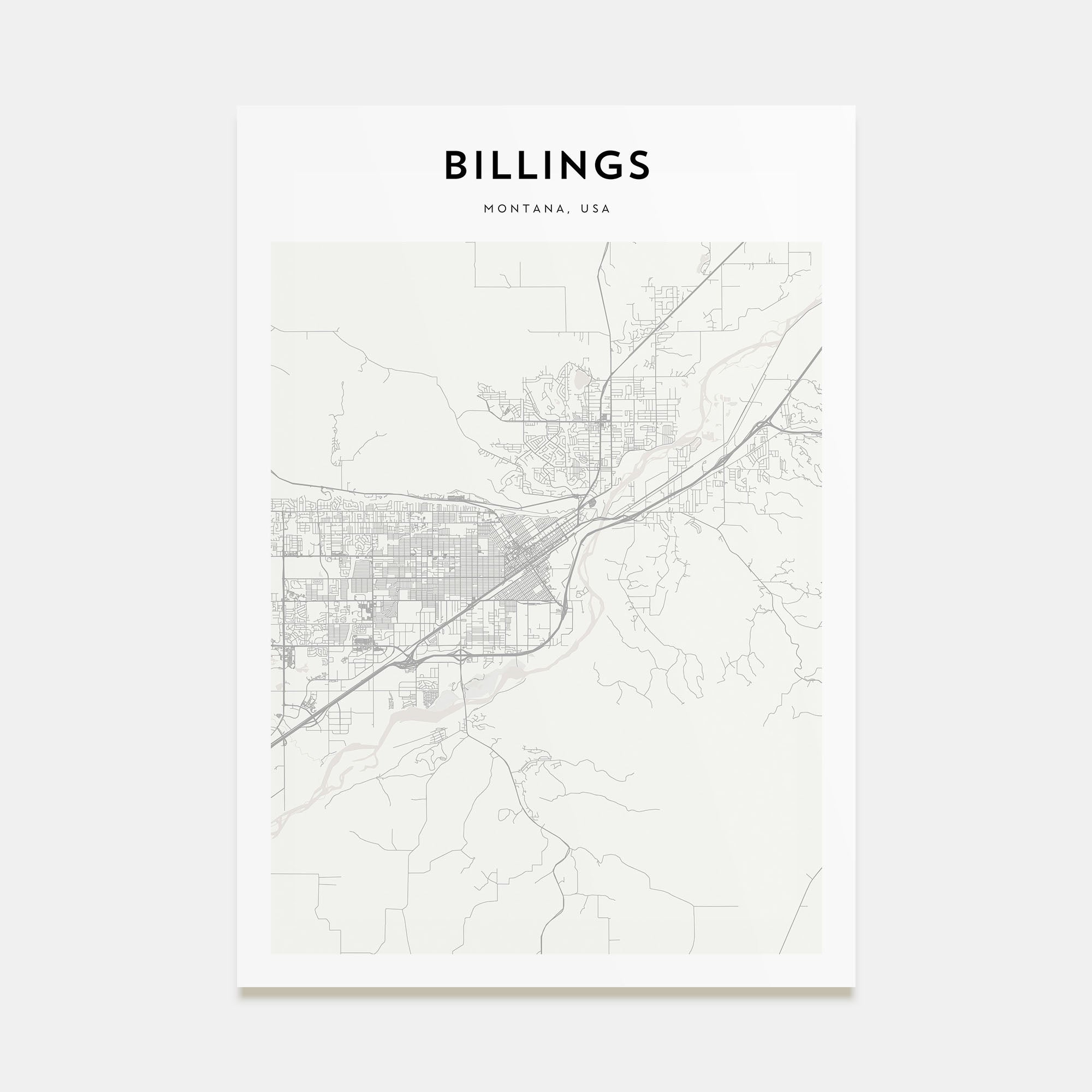 Billings Map Portrait Poster