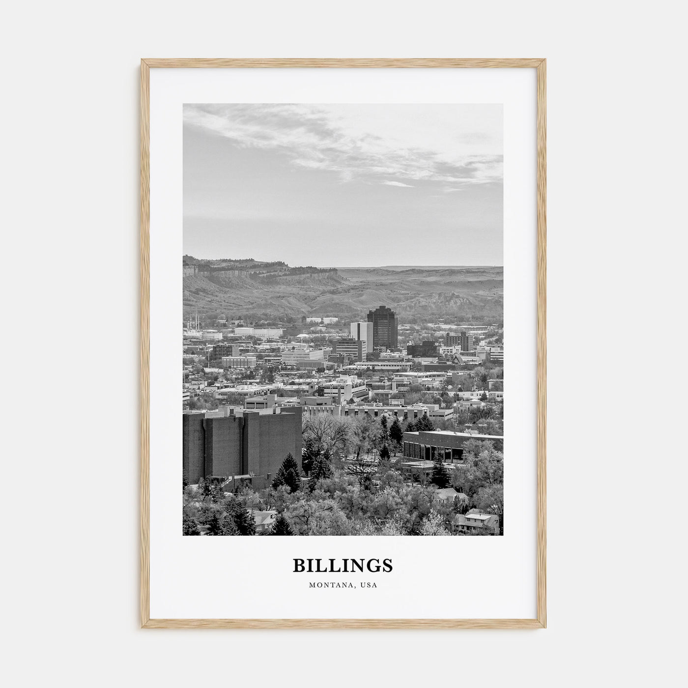 Billings Portrait B&W Poster