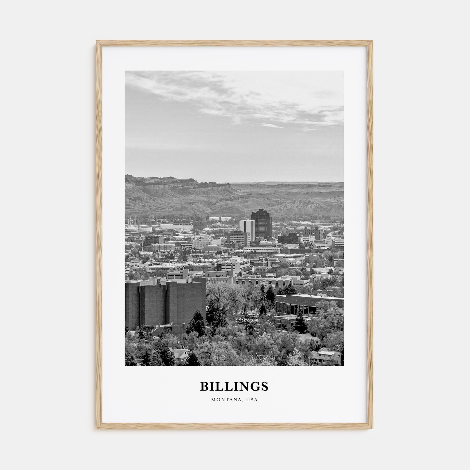 Billings Portrait B&W Poster