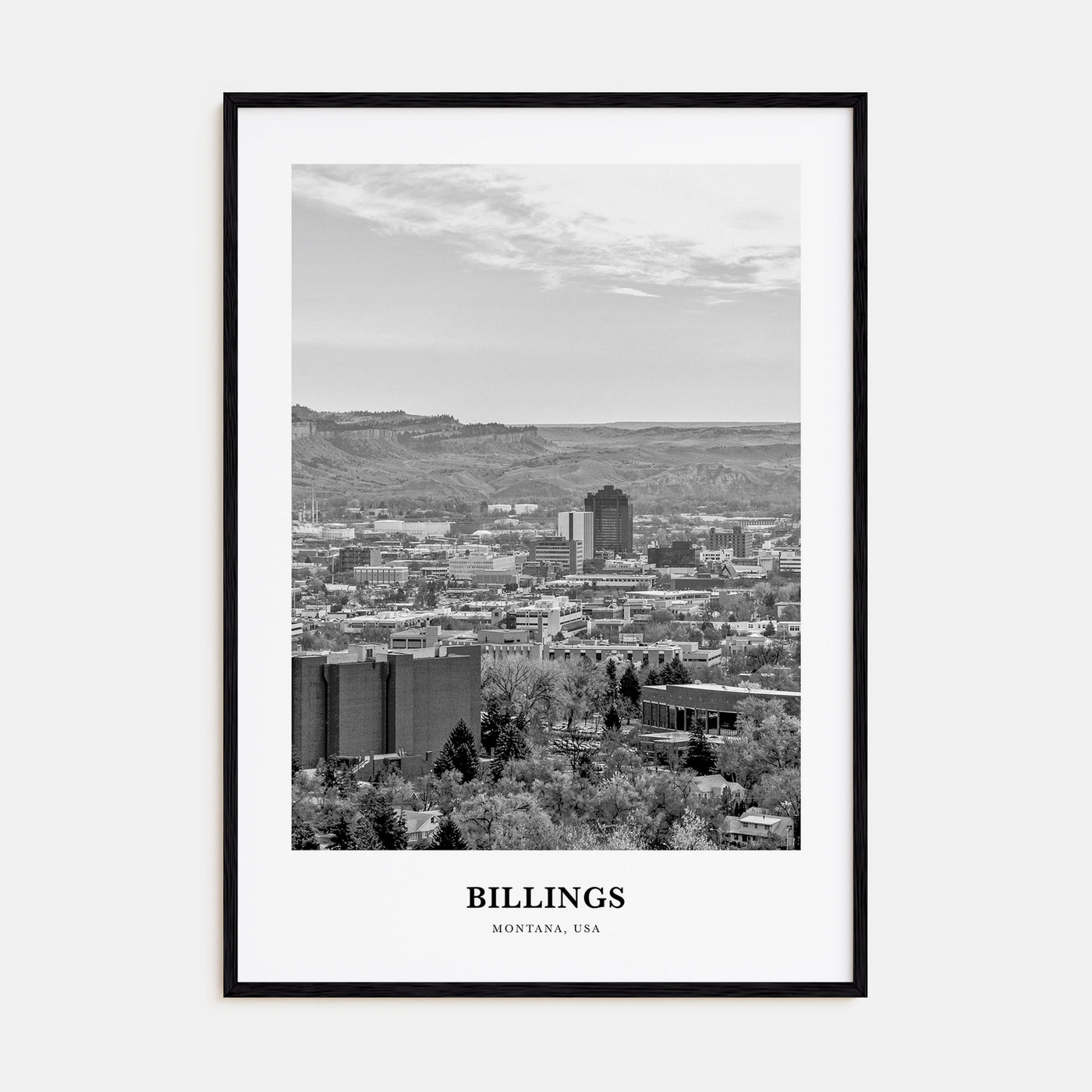 Billings Portrait B&W Poster