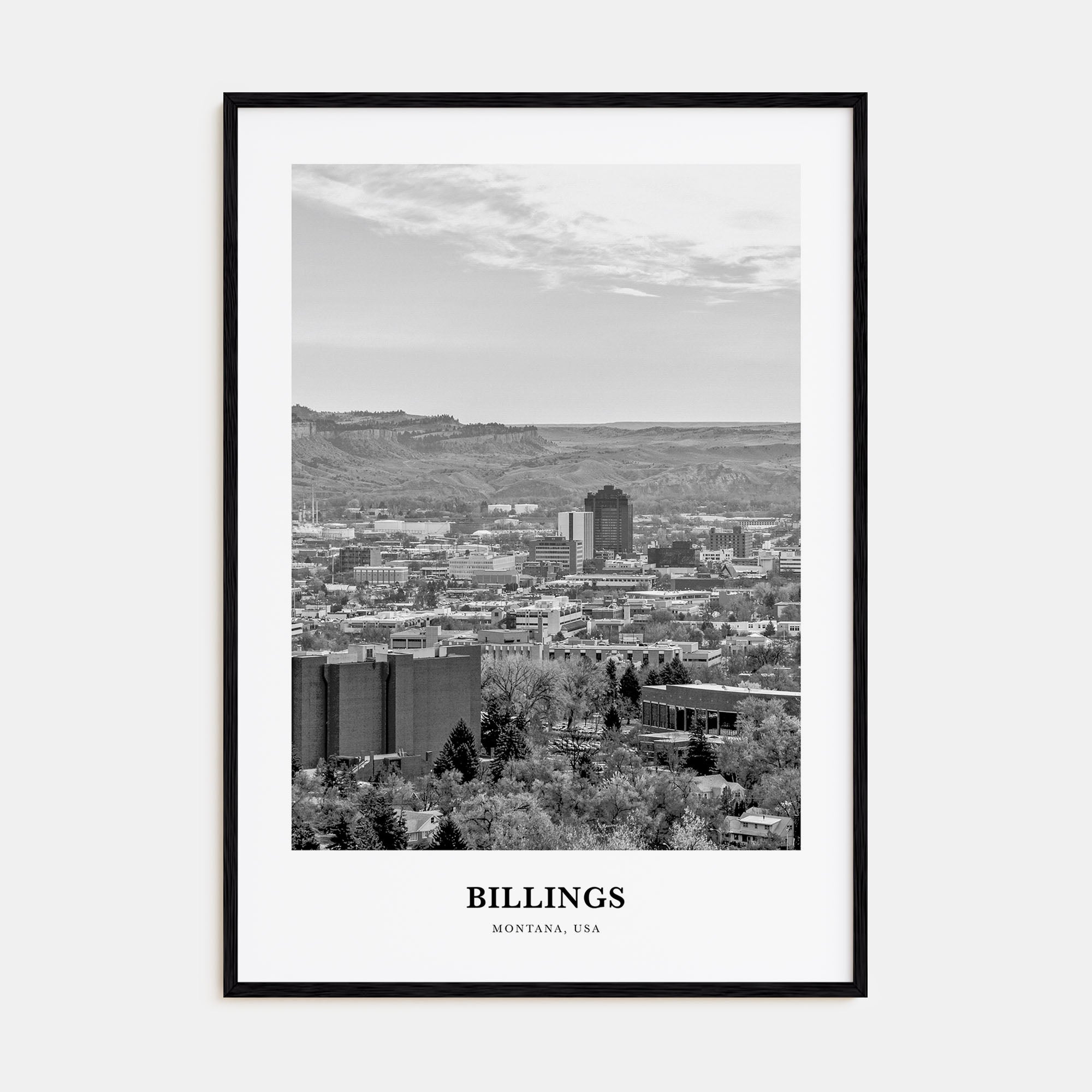 Billings Portrait B&W Poster