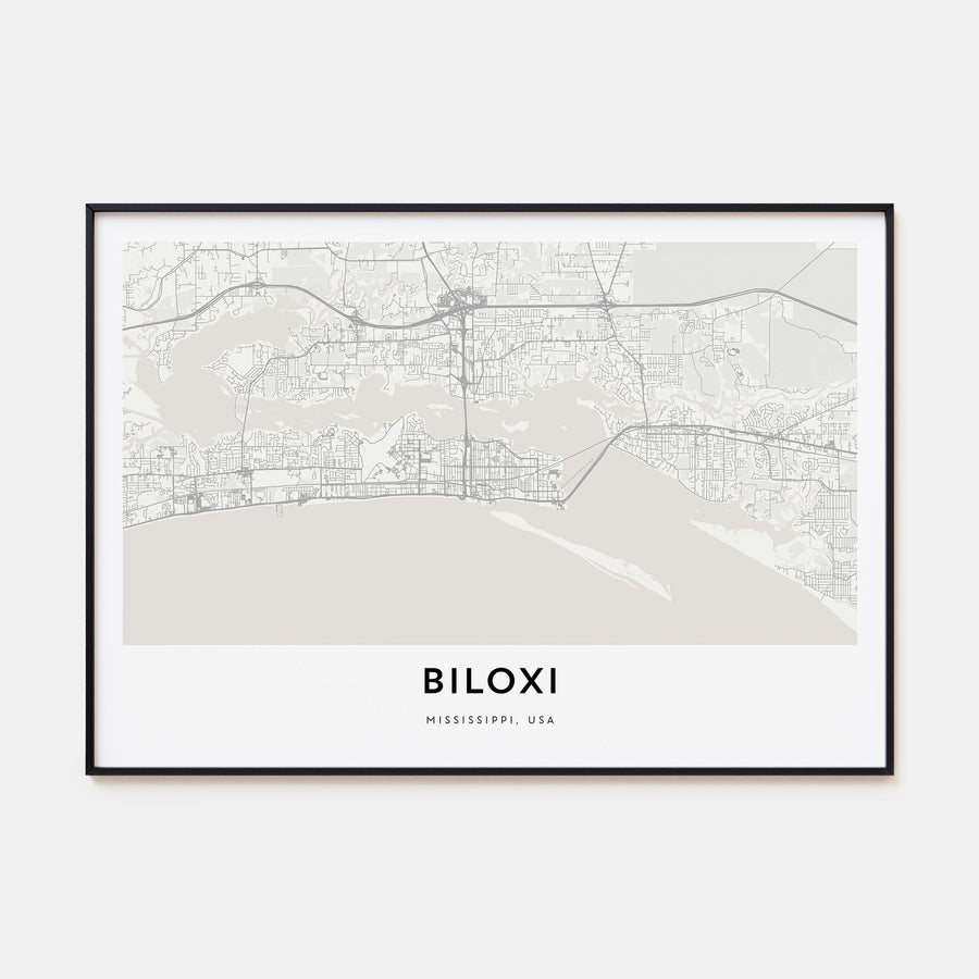 Biloxi Map Landscape Poster