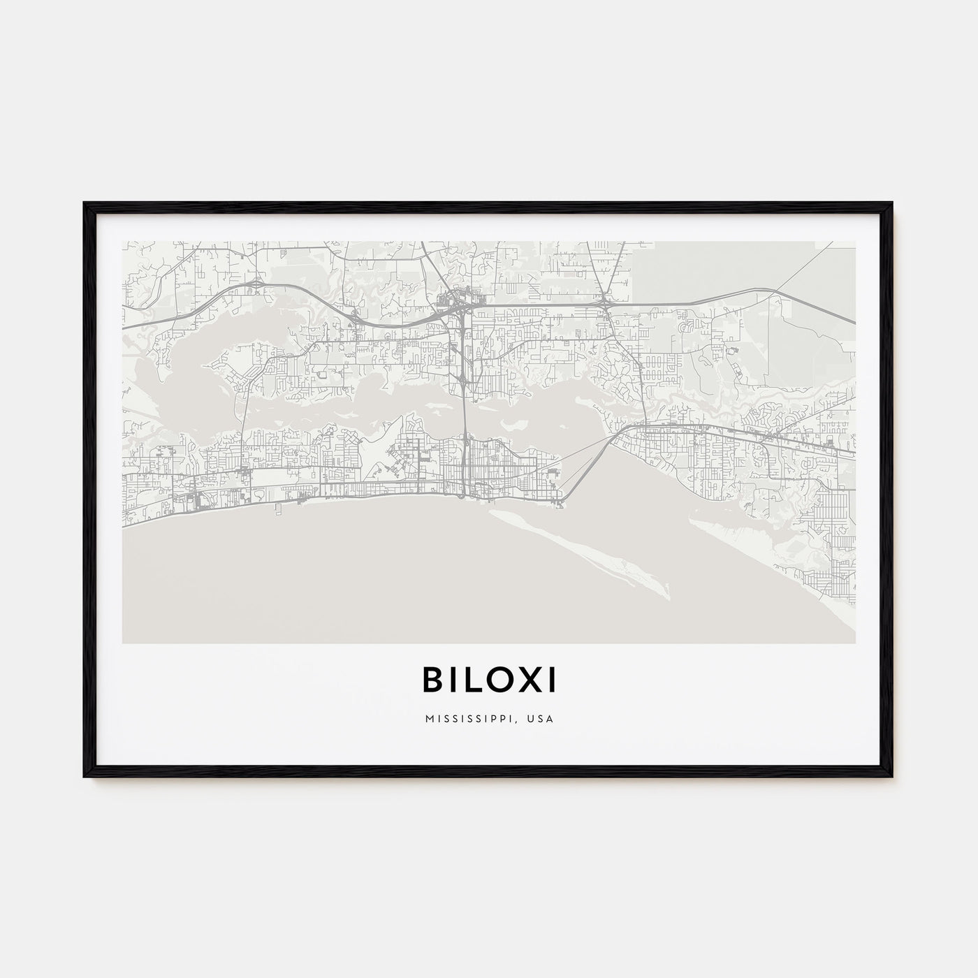 Biloxi Map Landscape Poster