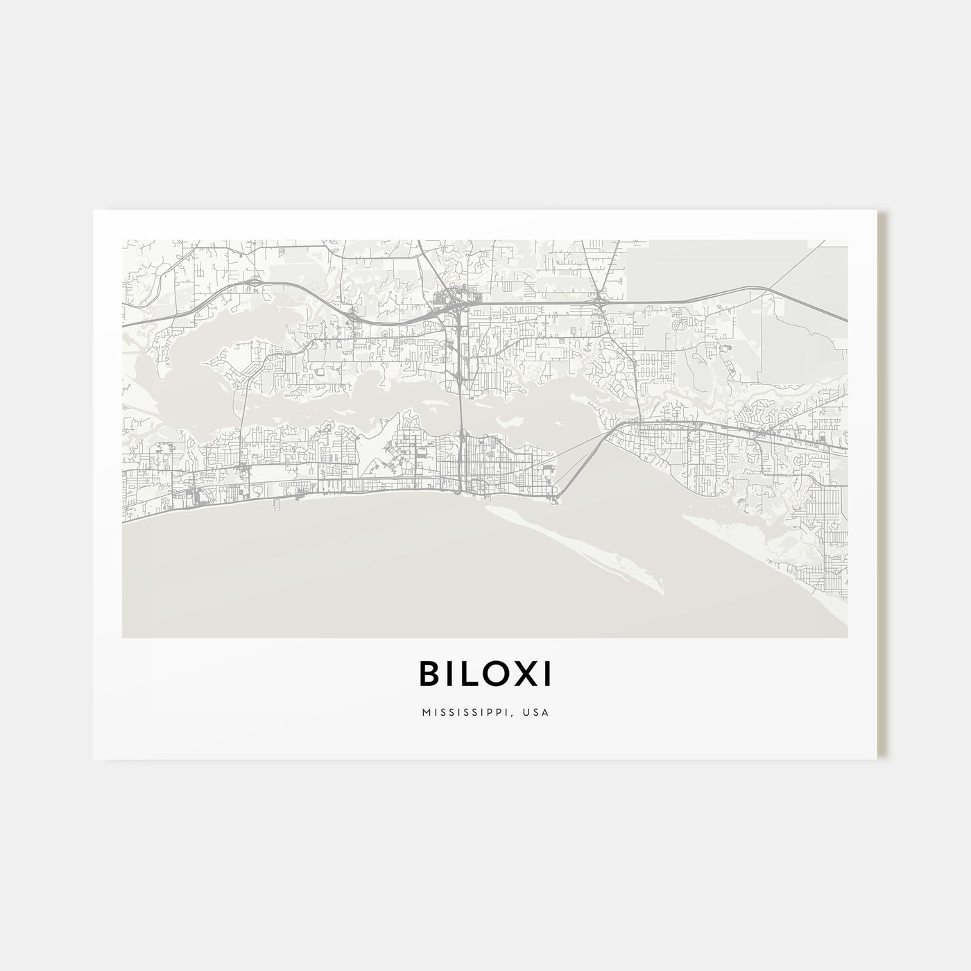 Biloxi Map Landscape Poster