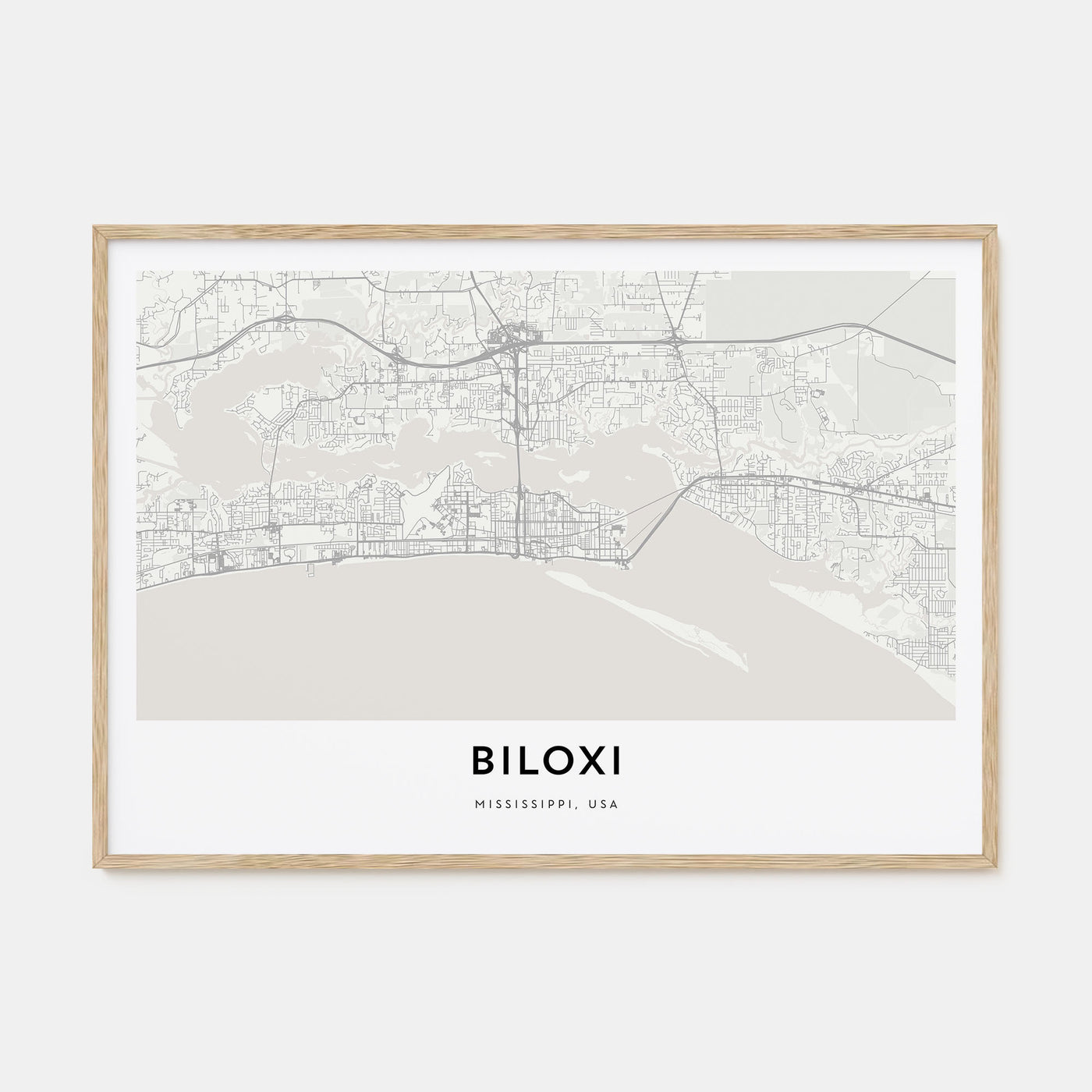 Biloxi Map Landscape Poster